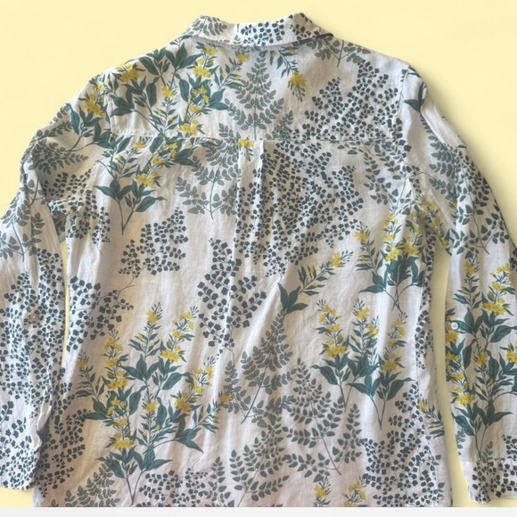 Cynthia Rowley Women’s Shirt - White, Green, and Yellow Floral - Picture 2 of 4